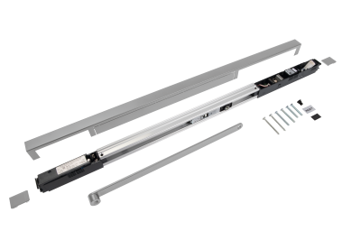 Скользящий канал с электромагнитной фиксацией открытого положения  и датчиком дыма G-EMR 24VDC, 80-120⁰, п/нерж.